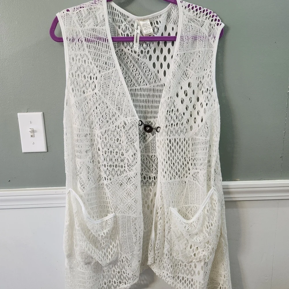 Simply Irresistible White Crochet Swim Coverup